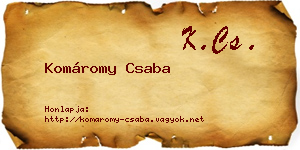 Komáromy Csaba névjegykártya