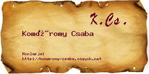 Komáromy Csaba névjegykártya