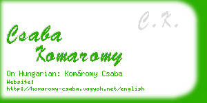 csaba komaromy business card